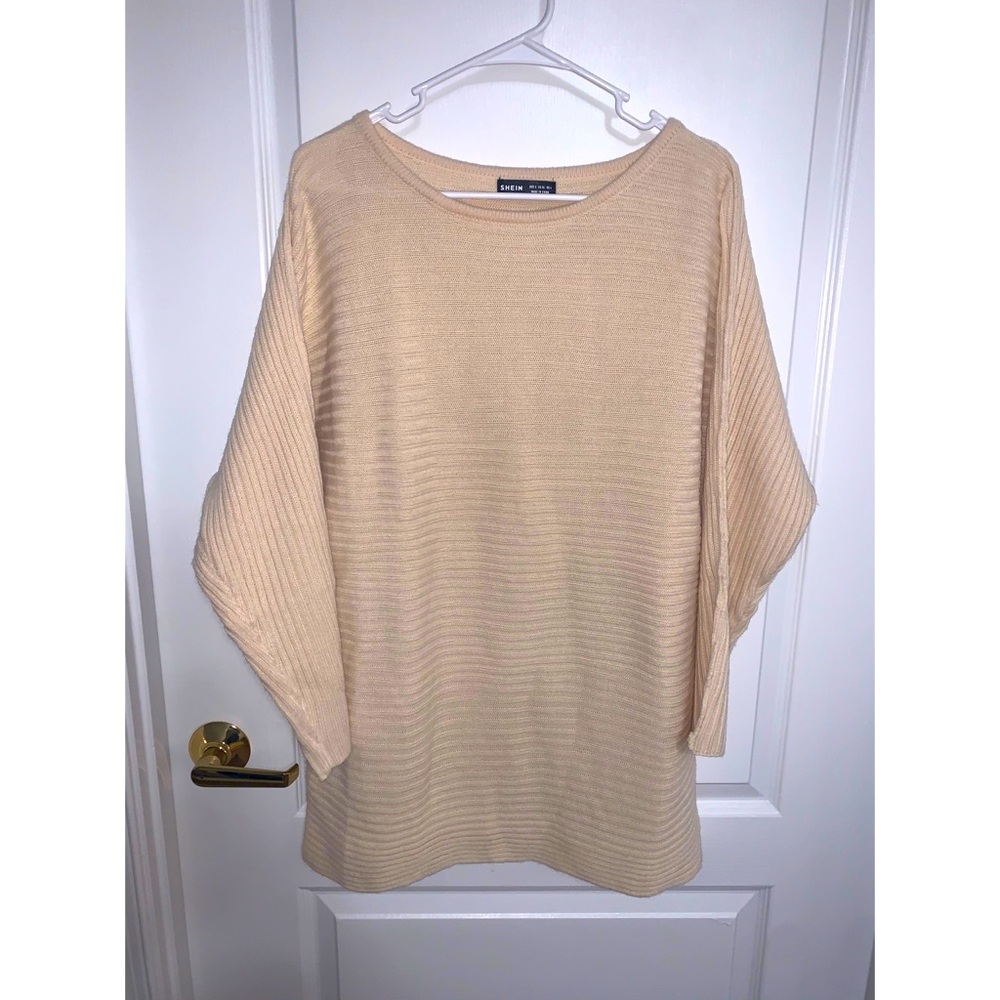 Shein cream off the shoulder dress